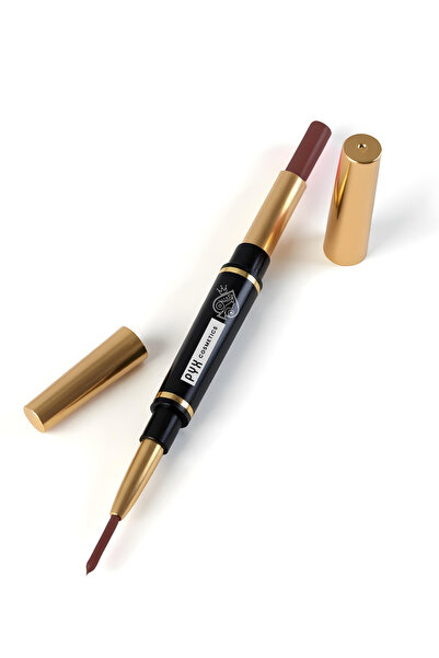 PYX Cosmetics أحمر الشفاه وقلم تحديد الشفاه 2 في 1 بني - 14