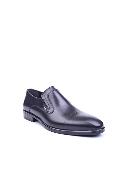 DELFİNO Delfino 581 - Чоловічі чорні класичні гумові черевики з натуральної шкіри без шнурків