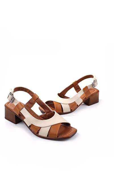 Papuçsepeti Frzn-1611 Model Women's Summer Heeled Shoes - 4.5 Cm Shoe Basket