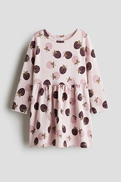 H&M Baskılı ve Pamuklu Elbise