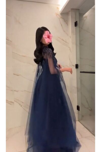 MEZON FASHION Luxurious navy blue evening dress
