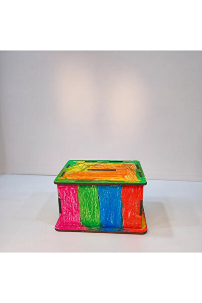 toptanetkinlikboyama Classic Wooden Piggy Bank Painting Set | Educational Mdf Activity for Children | Demountable Wooden Piggy Bank