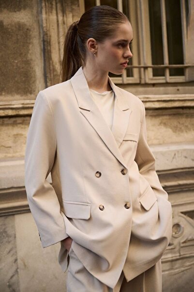 Hooopstore Frame Textured Stone Blazer Jacket