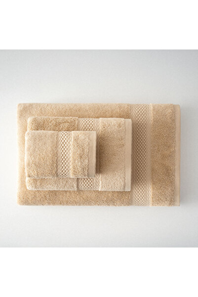 Ecocotton Auraline 3-Piece Towel Set - 100% Organic Cotton, Light Beige