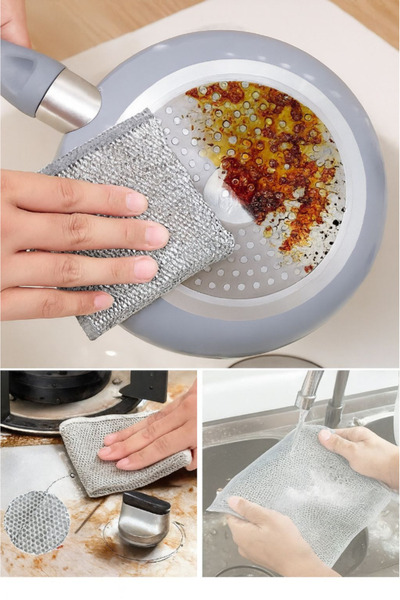 TUMU LIFE 1 ADET Pratik Çok Amaçlı Paslanmaz Telli Bulaşık Bezi Kir Pas Söküc...