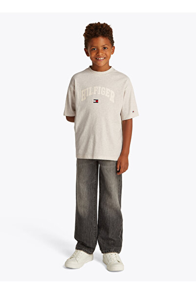 Tommy Hilfiger Baskılı Gri Erkek Çocuk T-Shirt KB0KB09533PMT