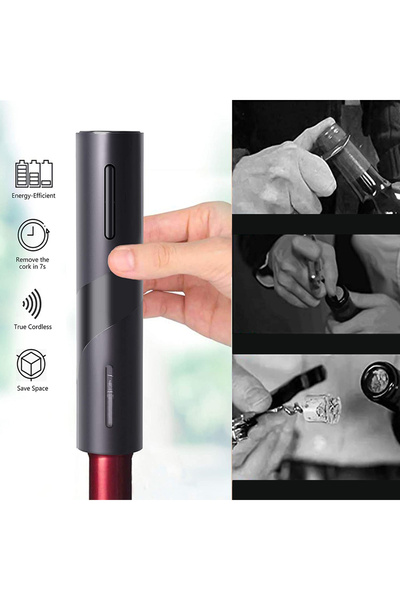 awwaline Set electric corkscrew and seal cutting accessory, awwaline, black