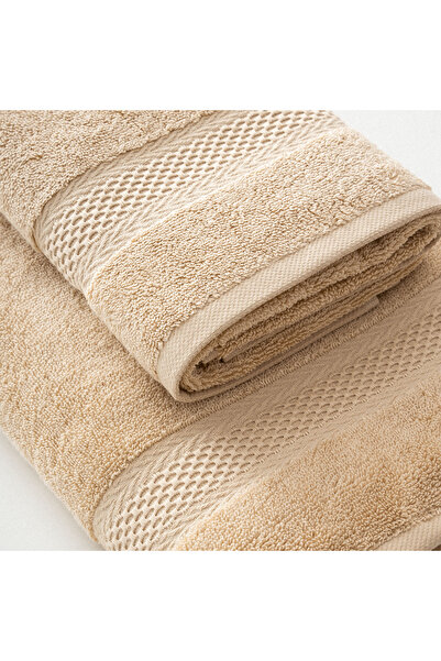 Ecocotton Auraline 3-Piece Towel Set - 100% Organic Cotton, Light Beige