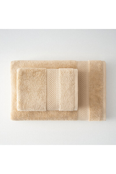 Ecocotton Auraline 3-Piece Towel Set - 100% Organic Cotton, Light Beige