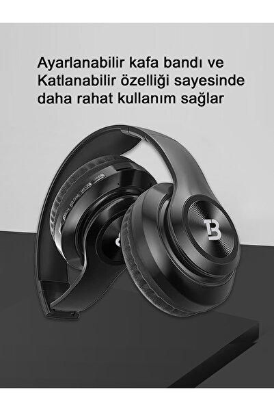 Tech&bello accessories Kablosuz Kulaküstü Sarı+Mavi Bluetooth Kulaklık Stereo-Mikrofon-aux Sd Kart HK-036