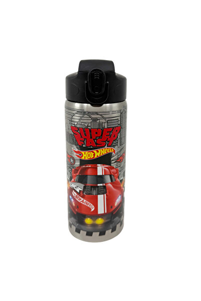 HOT WHEELS Kırmızı Çocuk Matarası 3437-HOT WHEELS ÇELİK MATARA