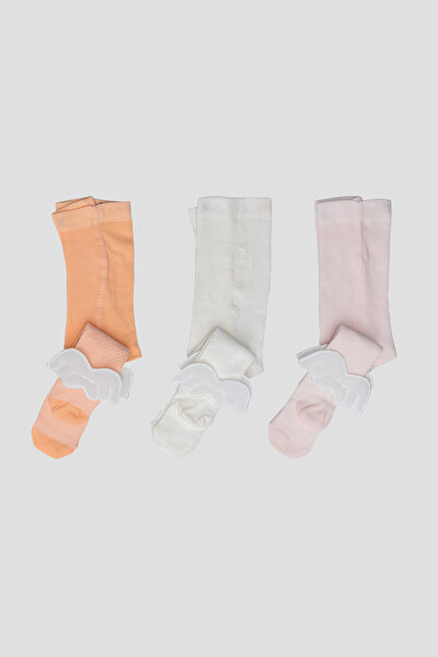 Defne Baby جوارب طويلة قطنية للفتيات والرضع مع 3 إكسسوارات أجنحة