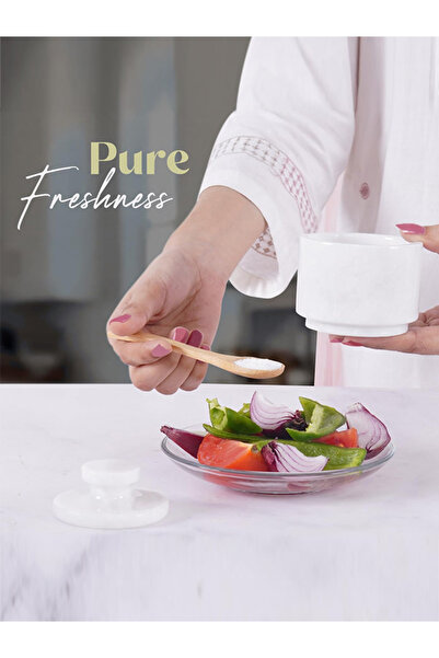 Radicaln Elegant White Marble Spice Jar – Modern Kitchen Organizer