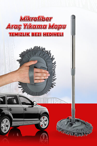 grimorlife Çok Fonksiyonlu Mikrofiber Araba Yıkama Fırçası Teleskopik Uzun Sa...
