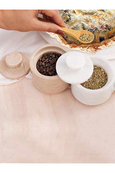 Radicaln مجموعة من علب الملح المنقوشة بالرخام الأبيض والفيروني، مكونة من قطعت...