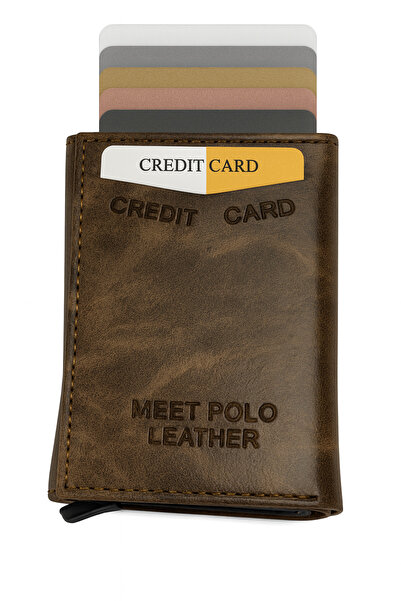 ZERAMİNE Mechanismed Faux Leather Men's Wallet – Waterproof Multi-Compartment Card Holder