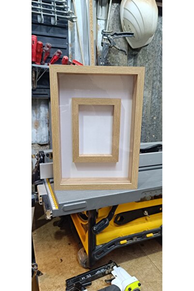 Home Emass derinlikli Kuru gül çiçek çerçevesi 35 x 25 safir meşe asetat plas...