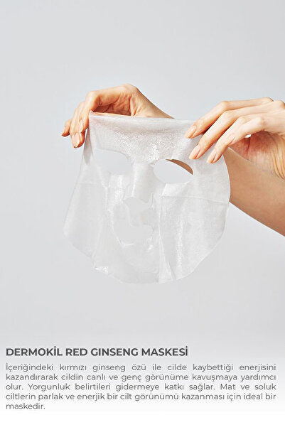 Dermokil Kırmızı Ginseng Kağıt Maske - Karma Ciltler İçin 20 g