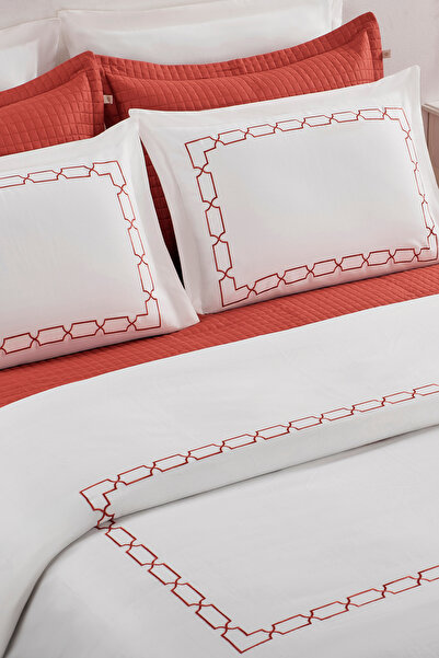 PASIONI طقم غطاء لحاف مزدوج من قماش الساتان القطني بنسبة 100% مطرز من كوندي، ...