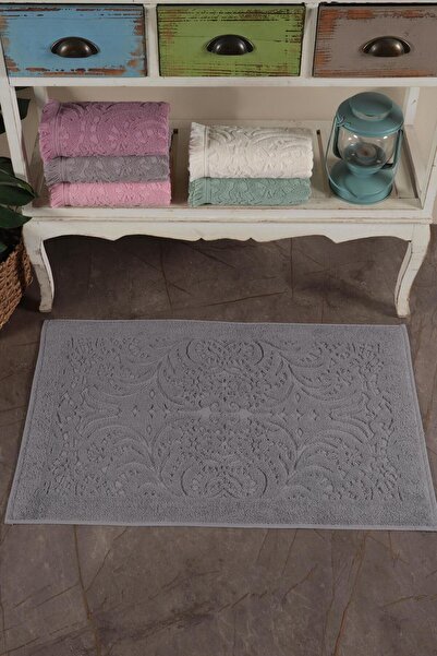 VAROL 2 Pieces Gramaged Jacquard Foot Towel Mat