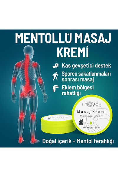 I TOUCH BEAUTY & CARE Mentollü Ağrı Ve Masaj Kremi 150 Ml ( Kas,eklem Ve Kron...