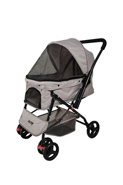justie pet Collesium Kedi & Köpek Arabası Gri 76x52x95 Cm
