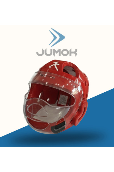JUMOK Taekwondo Camlı Kask Kırmızı