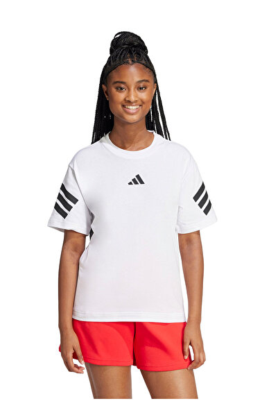 adidas JE0238 W FI 3S TEE Біла футболка з круглим вирізом, прямий крій, жіноча