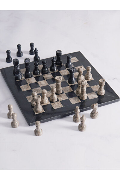 Radicaln مجموعة شطرنج رخامية مصنوعة يدويًا، مقاس ١٠ بوصات - لعبة باللونين الأسود والمحيطي مع صندوق تخزين، وملكات إضافية، فكرة هدية