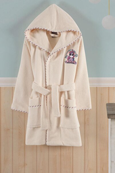 VAROL روب حمام للأطفال مطرز من الخيزران - يونيكورن