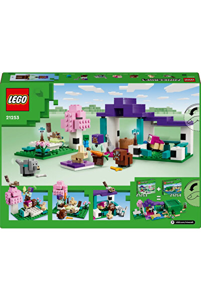 LEGO ® Minecraft® Hayvan Barınağı 21253 - 7+ Çocuklar için Yaratıcı Oyuncak Yapım Seti (206P)