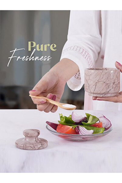 Radicaln Marinara Marble Spice Container with Lid – Elegant Salt & Sugar Stor...