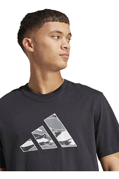 adidas Ανδρικό μπλουζάκι JM6381 M CAMO LOGO T με μαύρη λαιμόκοψη και κανονική στάμπα