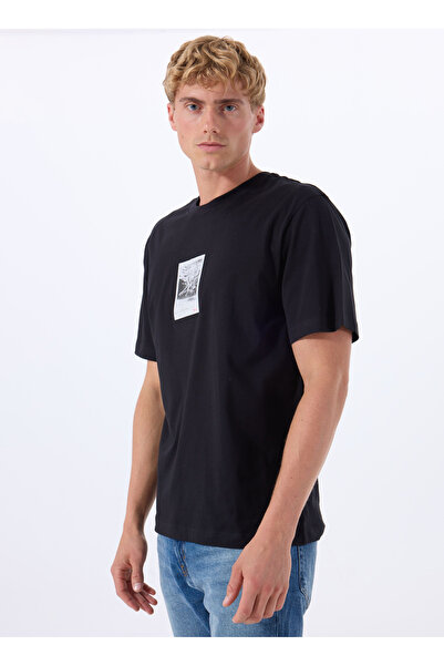 HUGO Bisiklet Yaka Düz Siyah Erkek T-Shirt 50537535_Darthy 10258299 01