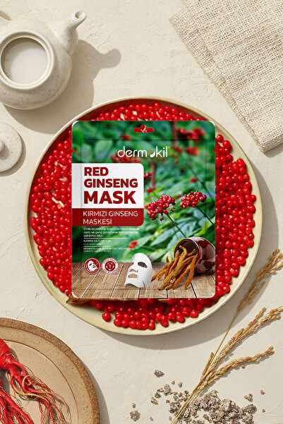 Dermokil Kırmızı Ginseng Kağıt Maske - Karma Ciltler İçin 20 g