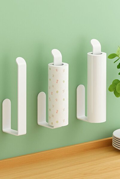 VENON 2 suporturi albe pentru prosoape de hârtie sub raft |   Suport pentru pahare în dulap Suport pentru prosoape de hârtie Suport pentru baie