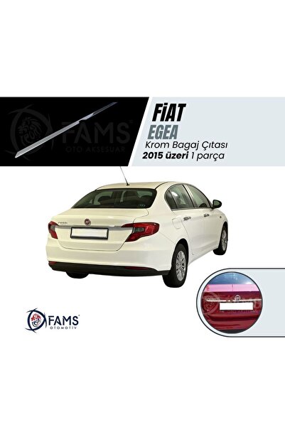 FAMS OTO AKSESUAR Fiat Egea Plaka Üstü Krom Bagaj Çıtası 2015 Üzeri P, Çelik ...