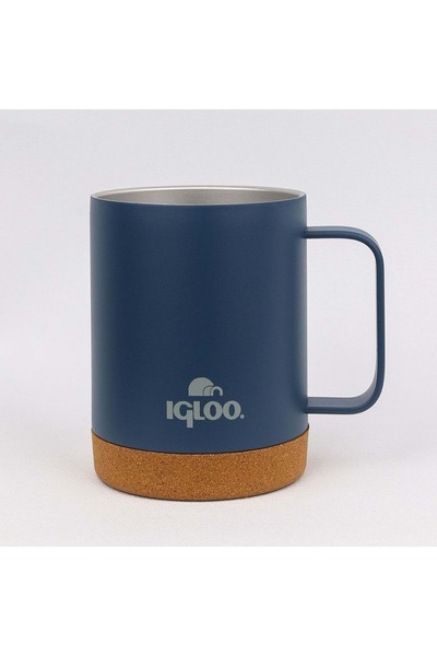 IGLOO Cork Mug 350ml Thermos Mug Cup Flask Light-Dark Blue