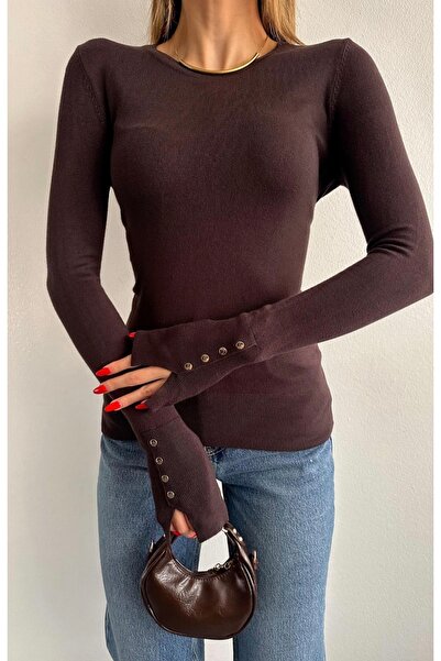 fujya Hanorac de bază de culoare uni Burgundy