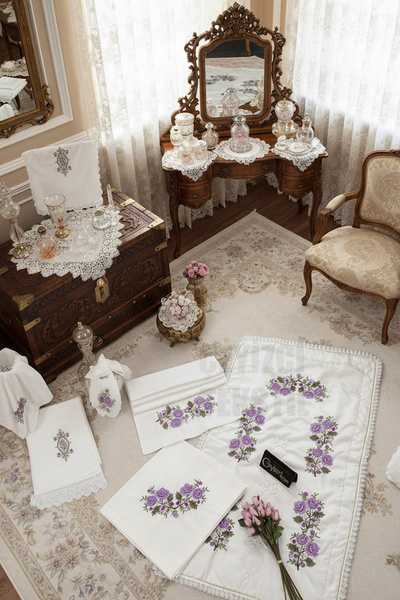 Çt Çeyizci Tekstil Канавече 3-х частинний набір килимків для молитви - фіолетовий