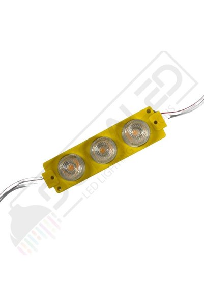 DORA LED 12 Volt Amber (Sarı) 3 Watt 3 lü Lensli 3030 Reklamcı Modül (10 Adet)