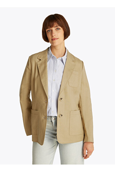 Tommy Hilfiger Kadın ESS LINEN REGULAR SB BLAZER Blazer