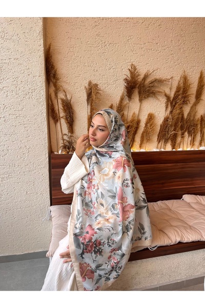 Mira İpek سلسلة شال قطني ناعم منقوشة ps84