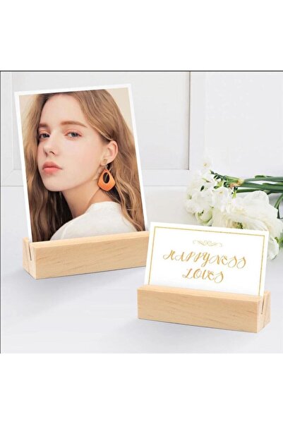 Magnettasarım 10Pcs Wooden Photo Stand Rectangular Picture Holder Card Holder For Home Office