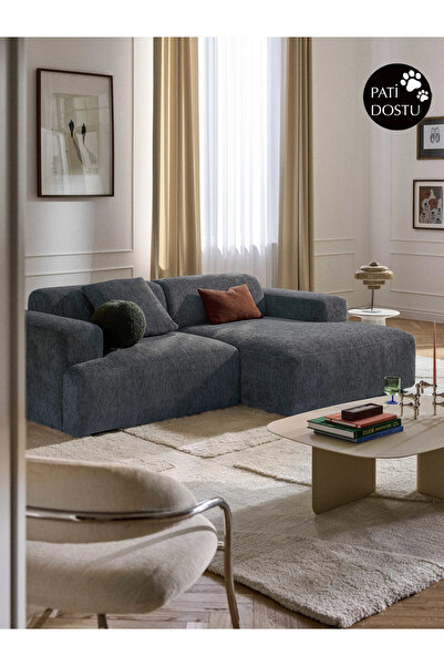 S Home Design Concept Molly Mini 2 Modül Kanepe Köşe Koltuk, Sağ Köşe, Antras...