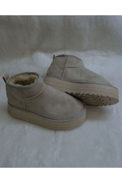 M Miel Kadın Kalın Taban Ultra Mini Süet Bot Kışlık Bot & bootie