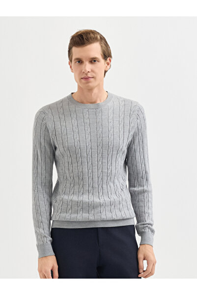 Karaca Erkek Regular Fıt Triko Kazak-Gri