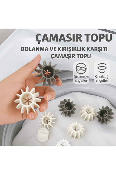 Home 5 Magic Washing Machine Balls |   Anti-Wrinkle and Anti-Tangles |   Hair and Dust Collector