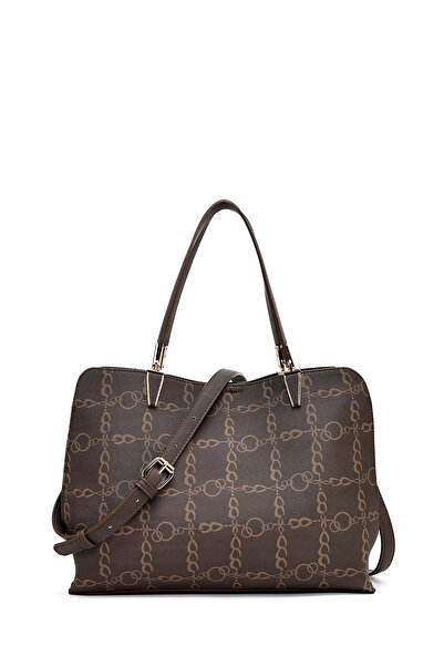 Derimod Women's Brown Long Strap Printed Shoulder Bag 25Sbd277526