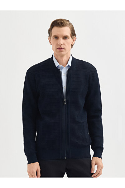 Karaca Erkek Regular Fıt Triko Hırka-Lacivert